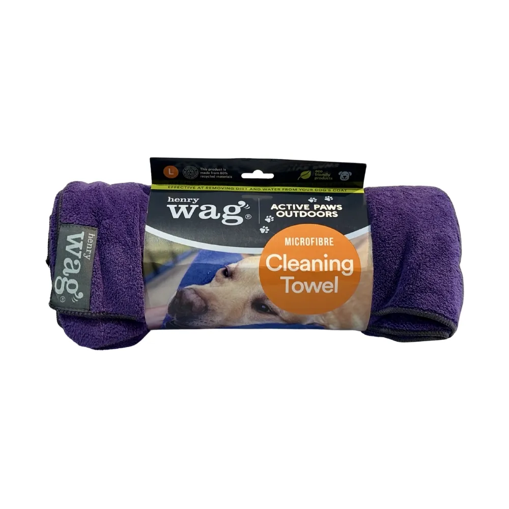 Henry Wag Pet Microfibre Towel Purple Large