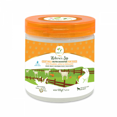 Pawfect Nature's Sip Goat Milk Powder with Pumpkin, Apple, Cinnamon &amp; Pumpkin Seeds for Dogs 120g