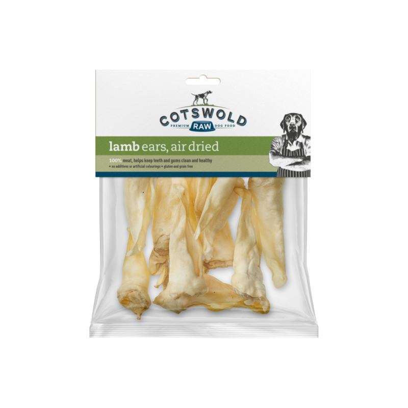 Cotswold Raw Natural Dried Treat Lamb Ears 100g