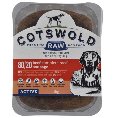 Cotswold Raw 80/20 Adult Working Beef Sausage 1kg