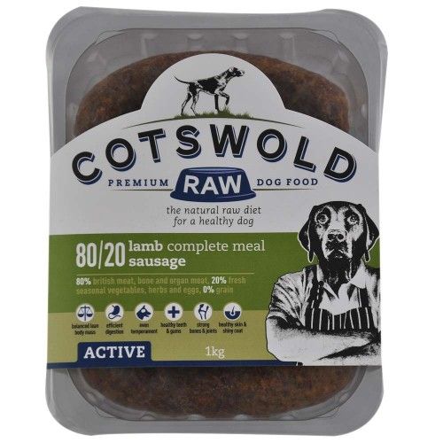 Cotswold Raw 80/20 Adult Working Lamb Sausage 1kg