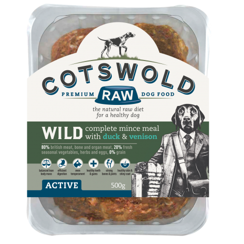 Cotswold Raw 80/20 Adult Working Wild - Duck and Venison Mince 500g