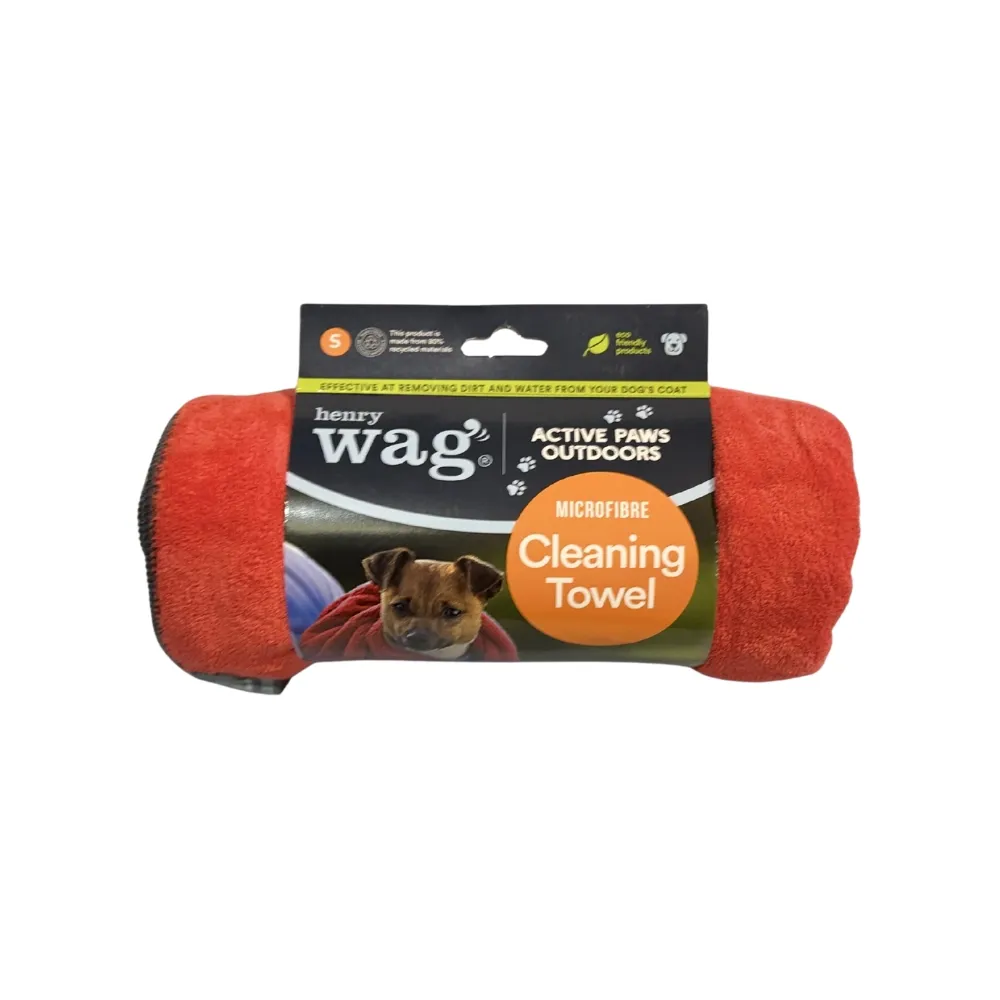 Henry Wag Pet Microfibre Towel Red Small
