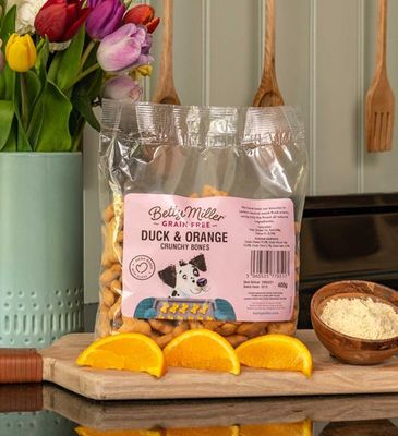 Betty Miller Grain Free Duck &amp; Orange Crunchy Bones 400g