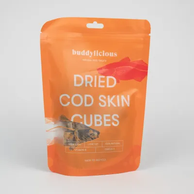 Buddylicious 100% Natural Dried Cod Skin Cubes Dog Treats