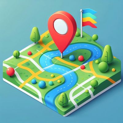 Local map icon with a picture of a car.