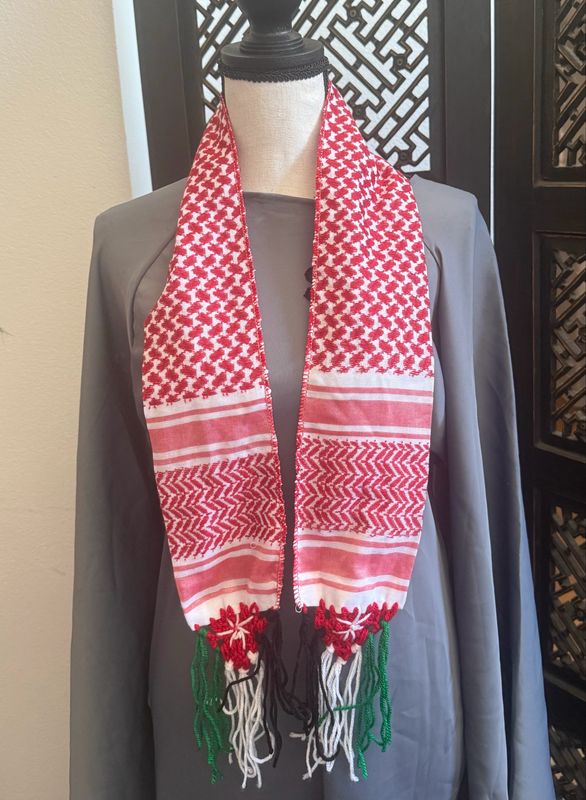Red Woven Keffiyeh Stole