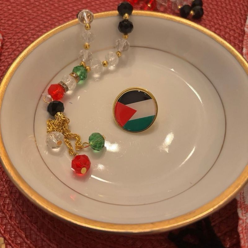 Palestine Flag Circle Enamel Pin