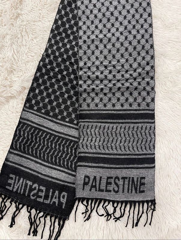 Grey Woven Keffiyeh Shawl