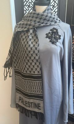 Grey Woven Keffiyeh Shawl