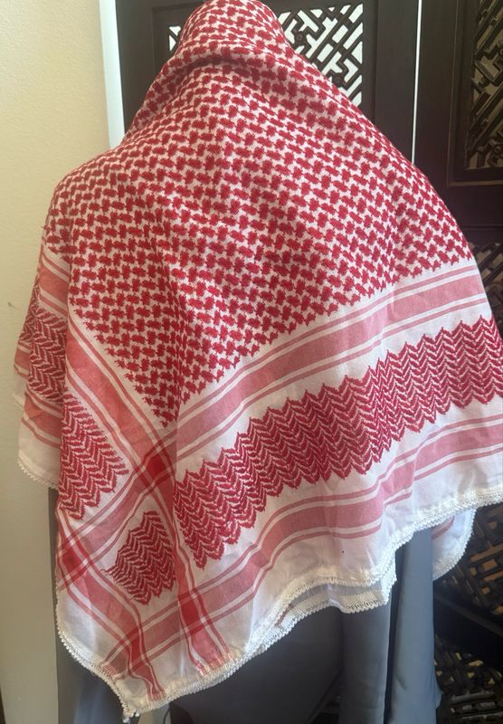Red Woven Keffiyeh (No Tassels)