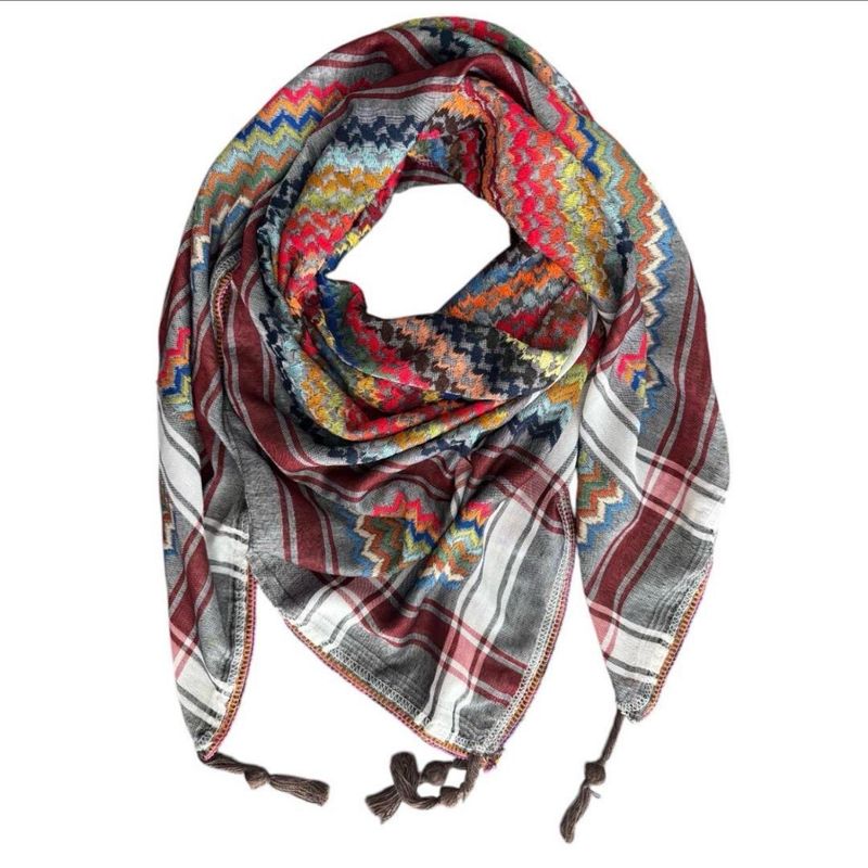 Limited Edition: Grey Multicolor Woven Keffiyeh