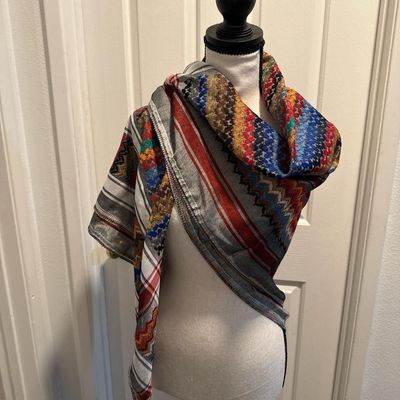 Limited Edition: Grey Multicolor Woven Keffiyeh with Tassels