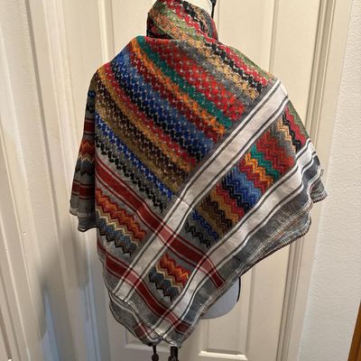 Limited Edition: Grey Multicolor Woven Keffiyeh with Tassels