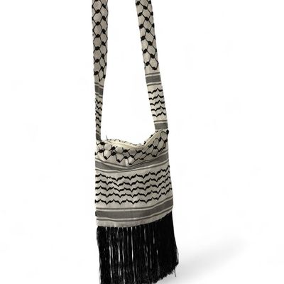 Original White/Black Woven Keffiyeh Crossbody Handbag