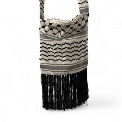 Original White/Black Woven Keffiyeh Crossbody Handbag