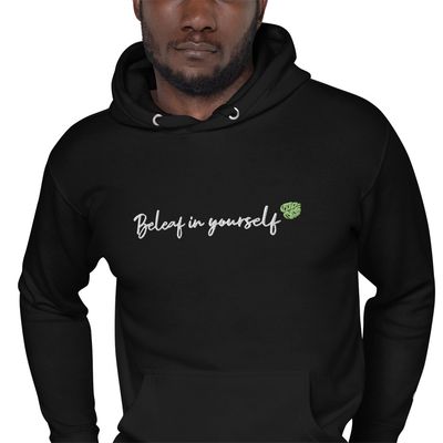 Embroidered Hoodie &#39;Beleaf In Yourself&#39;