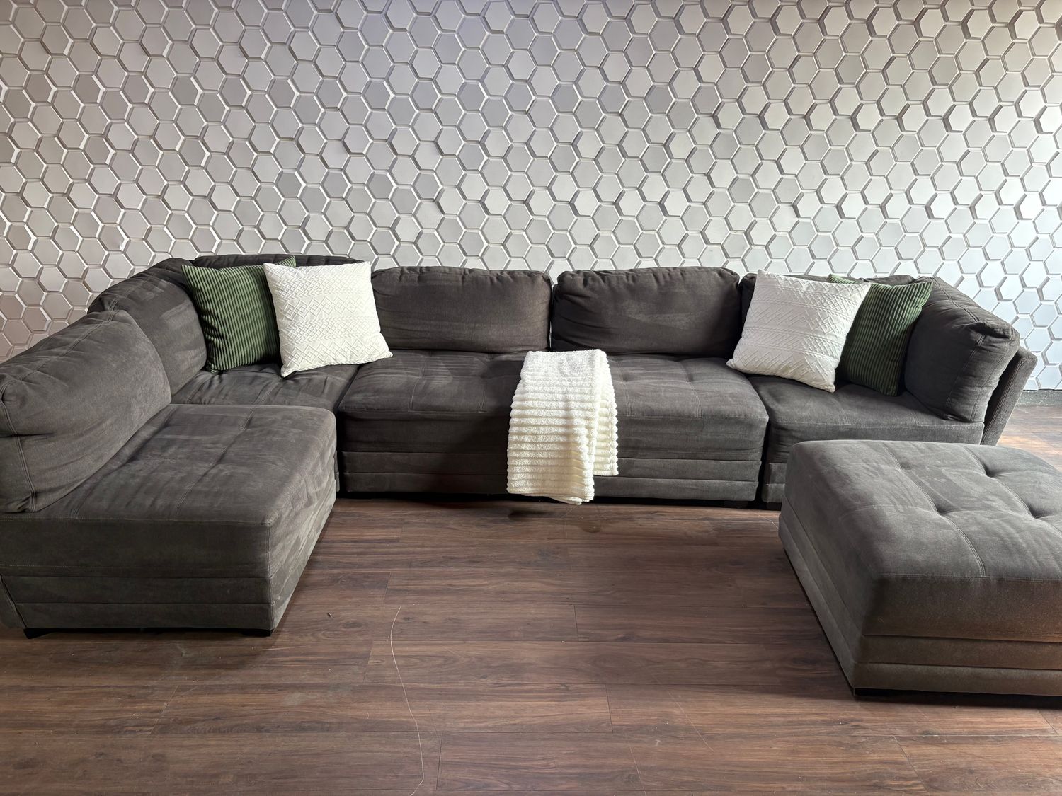 Large Modular Modern Midnight Grey Sectional