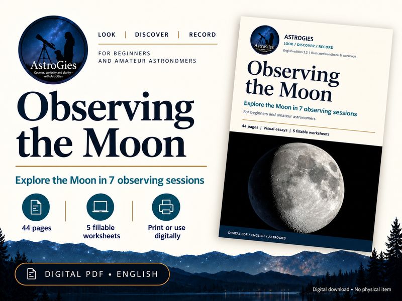 Observing the Moon - illustrated handbook and workbook (PDF, English)