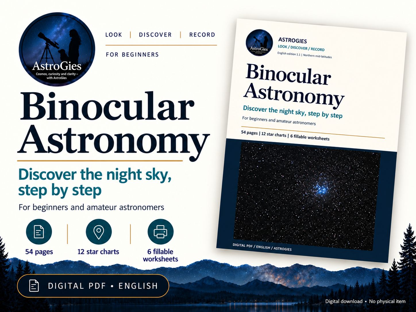 Binocular Astronomy - illustrated handbook and workbook (PDF, English)