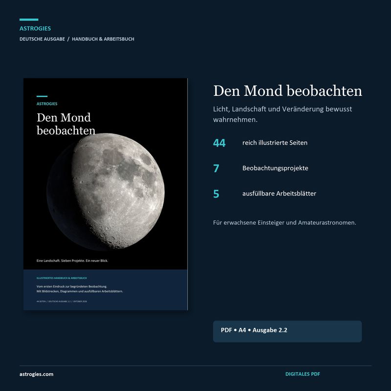 Den Mond beobachten - illustriertes Handbuch und Arbeitsbuch (PDF, Deutsch)