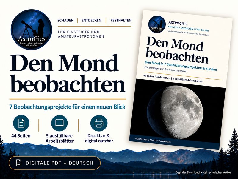 Den Mond beobachten - illustriertes Handbuch und Arbeitsbuch (PDF, Deutsch)