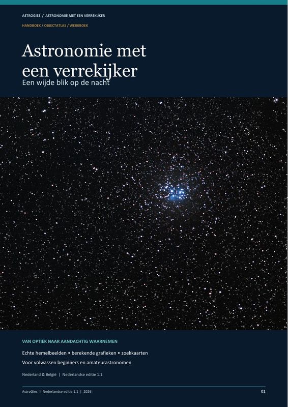 Astronomie met een verrekijker - geïllustreerd handboek en werkboek (PDF, Nederlands)
