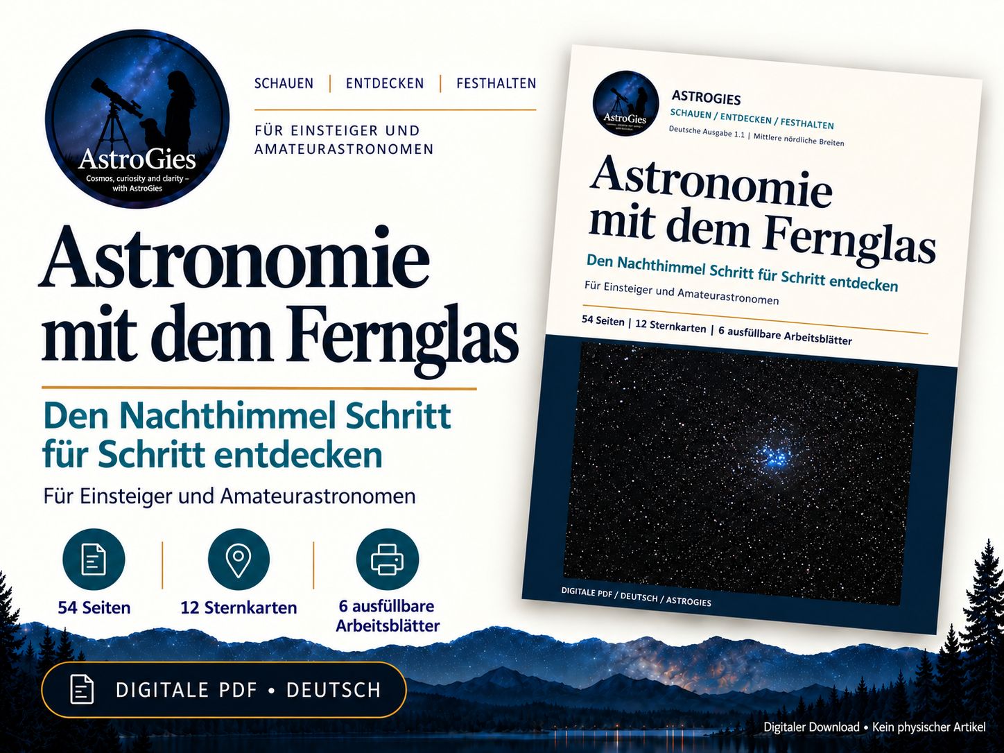 Astronomie mit dem Fernglas - illustriertes Handbuch und Arbeitsbuch (PDF, Deutsch)