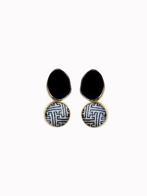 Sculpture Silk Earring, Black/Noir