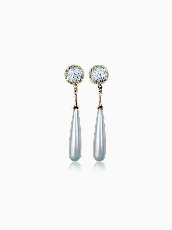 Pearl Drop Earrings, White