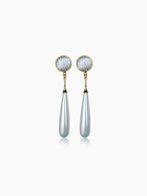 Pearl Drop Earrings, White