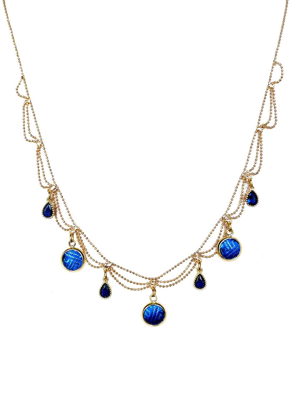 Blue Sky Layered Necklace, Blue