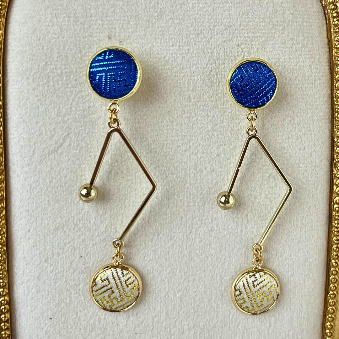 Starry Night Drop Earrings, Blue/White