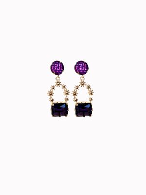Violet Night Silk Earring, Purple