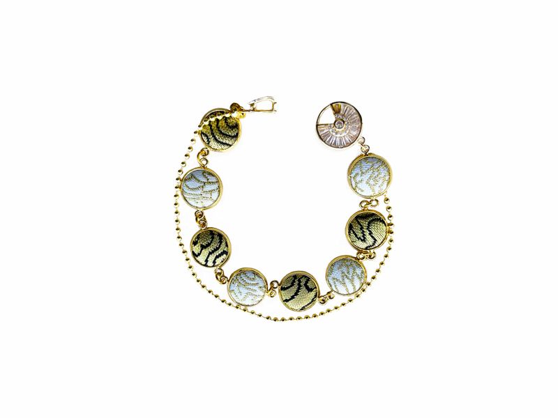 Double Chain Bracelet, Black/White