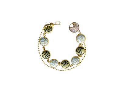 Double Chain Bracelet, Black/White