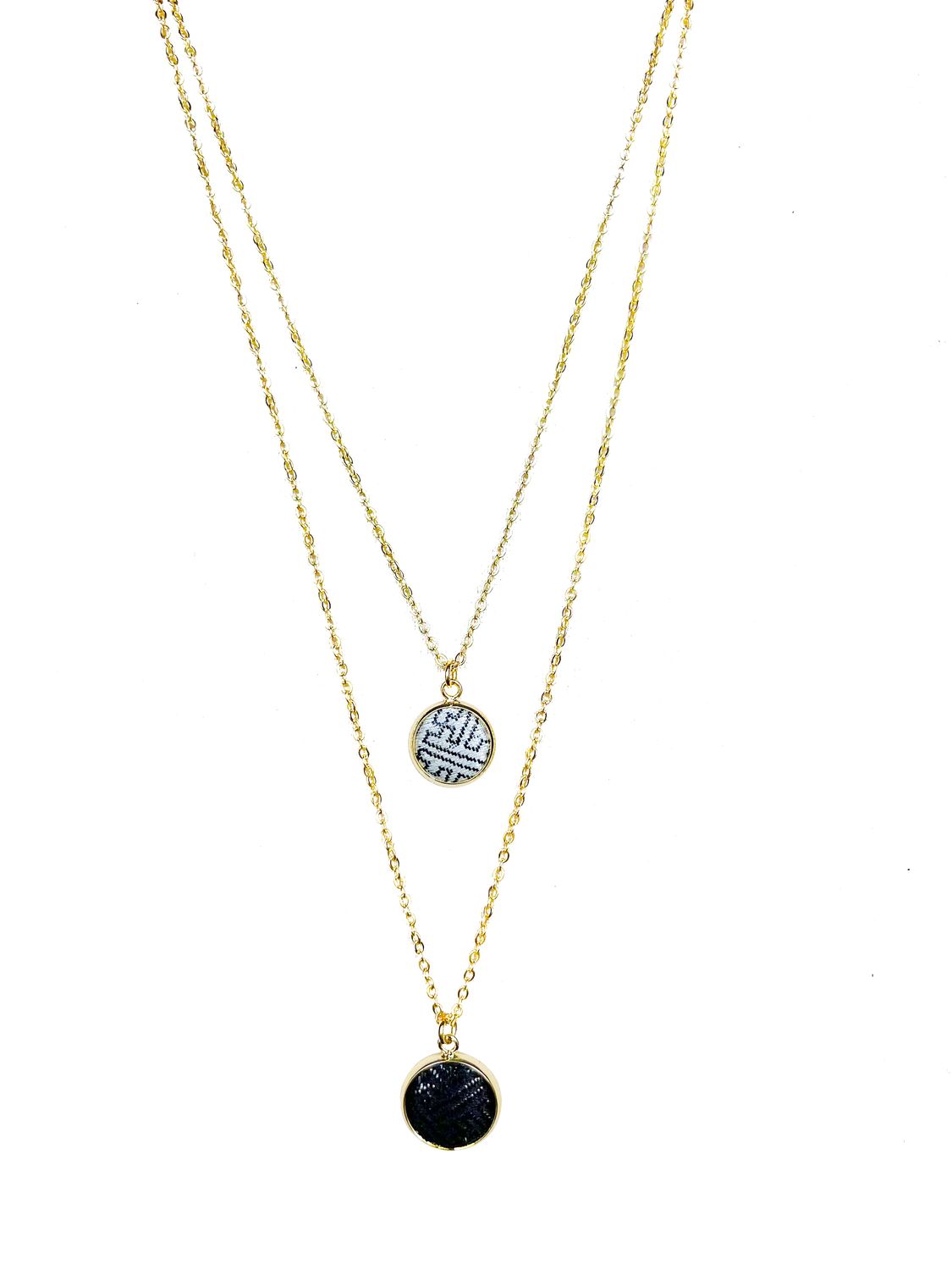 Twice Adorned Necklace, Black/White