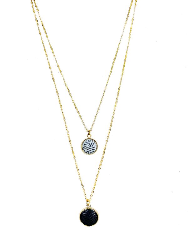 Twice Adorned Necklace, Black/White