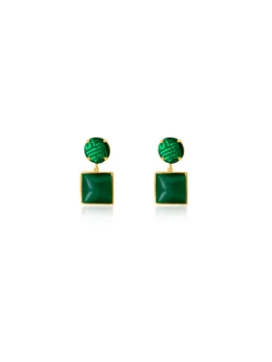 Sky Drop Earrings, Green