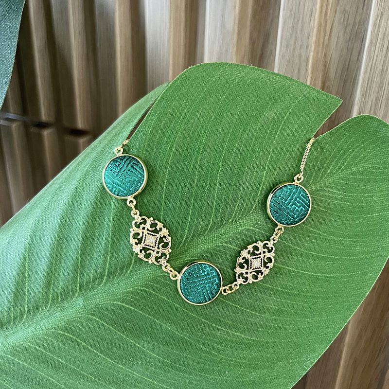 Botanical Infinity Bracelet, Green