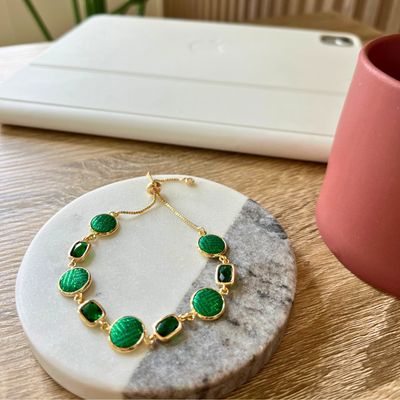 Emerald Baguette Bracelet, Green