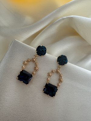 Midnight Silk Earrings, Blue