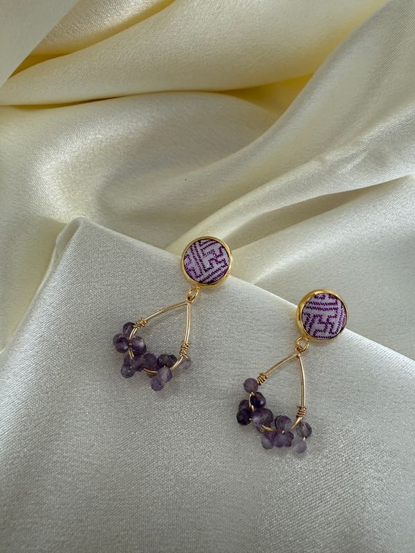 Lavender Gem Earrings, Purple