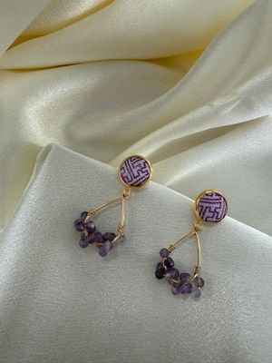 Lavender Gem Earrings, Purple