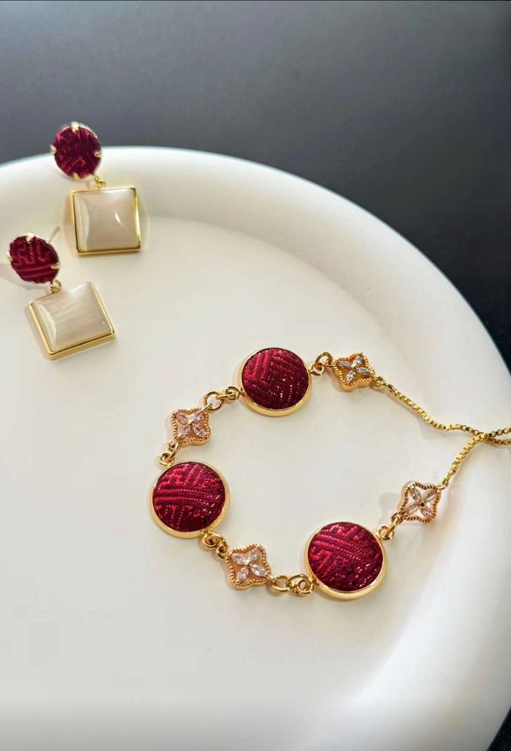 Burgundy Silk Elegance Set