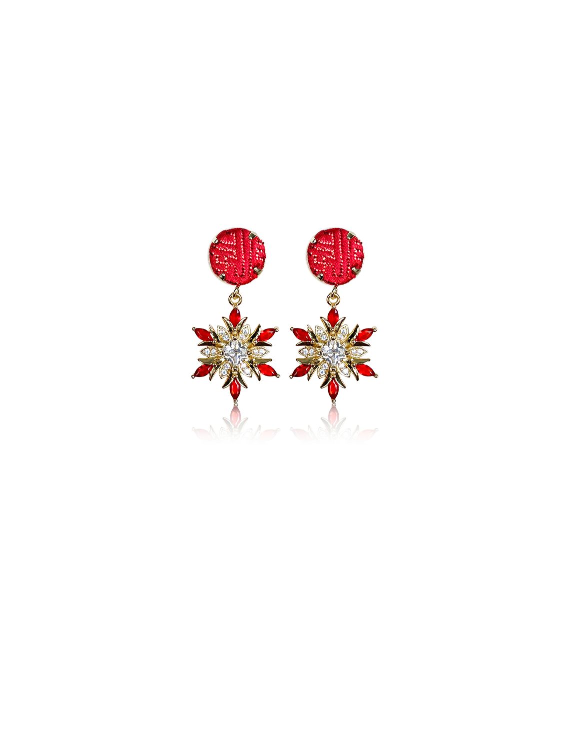 ​Snowflake Scarlet Drop Earrings