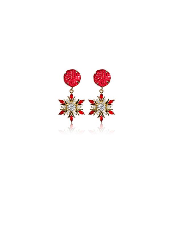 ​Snowflake Scarlet Drop Earrings
