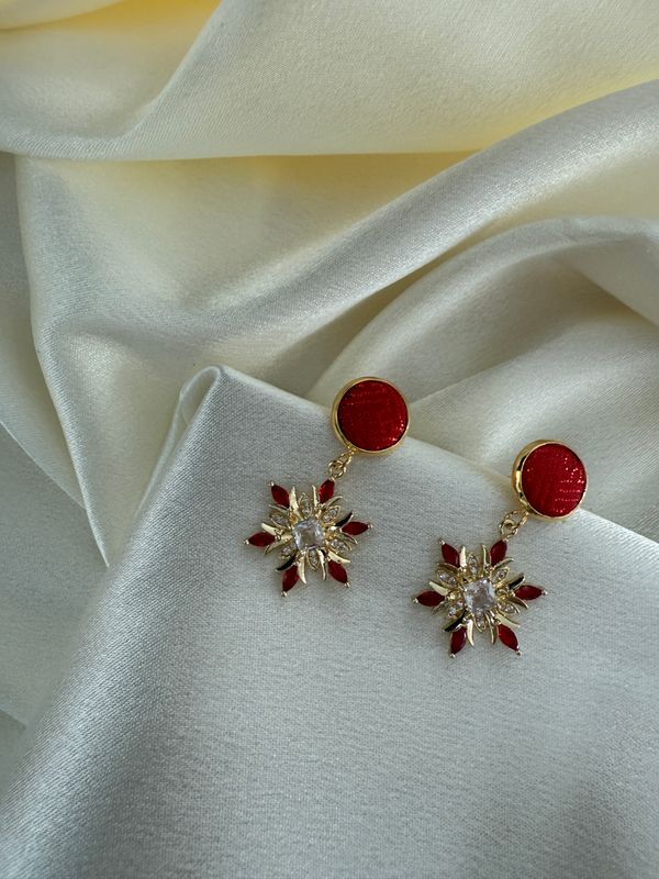 ​Snowflake Scarlet Drop Earrings