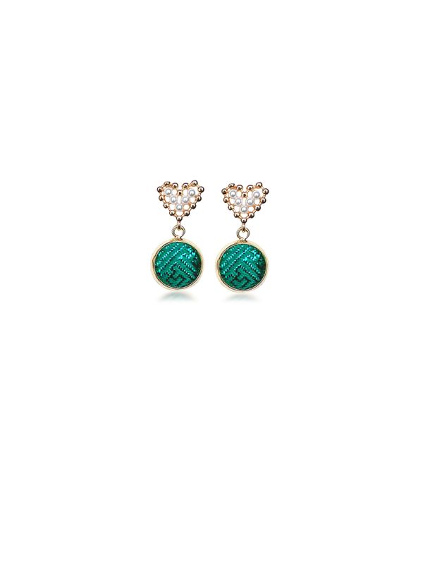 Emerald Whisper Heart Drop Earrings