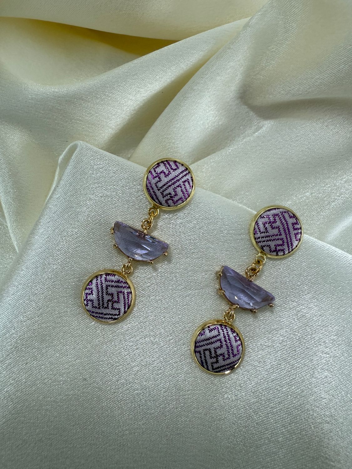 Lavender Silk Cascade Earrings